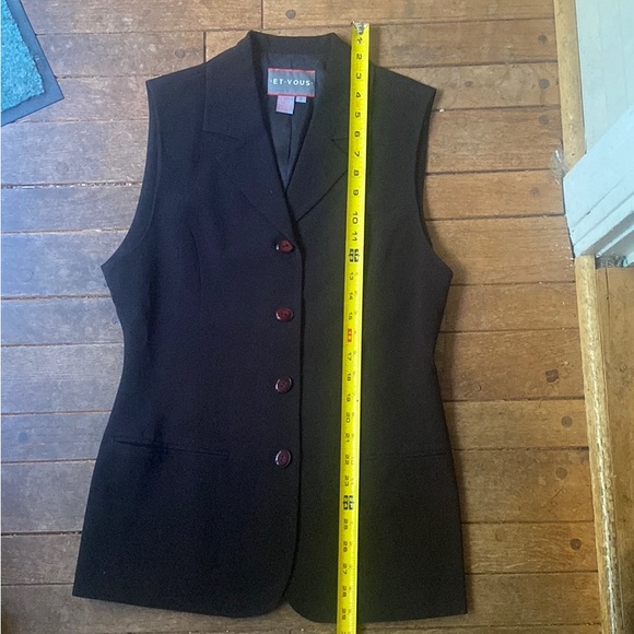 ET VOUS | Blazer Vest | size S | black sleeveless - Picture 4 of 5